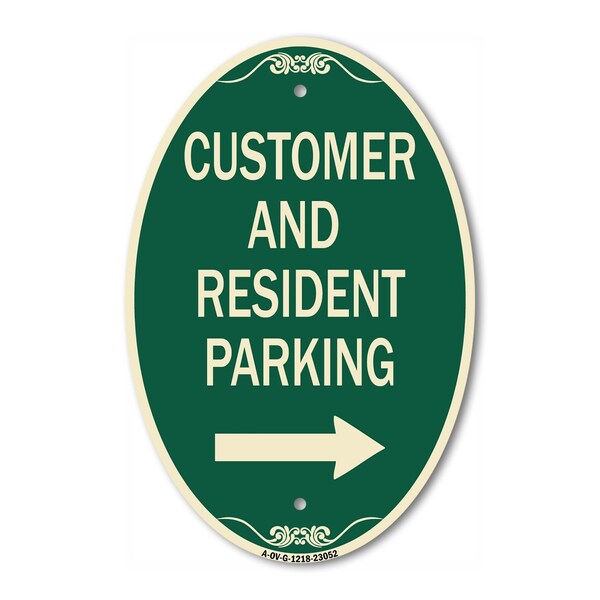 Signmission Reserved Parking Sign Customer and Visitor Pa, 12 In X 18 In Architectural, Heavy Gauge Aluminum A-OV-G-1218-23052 - main