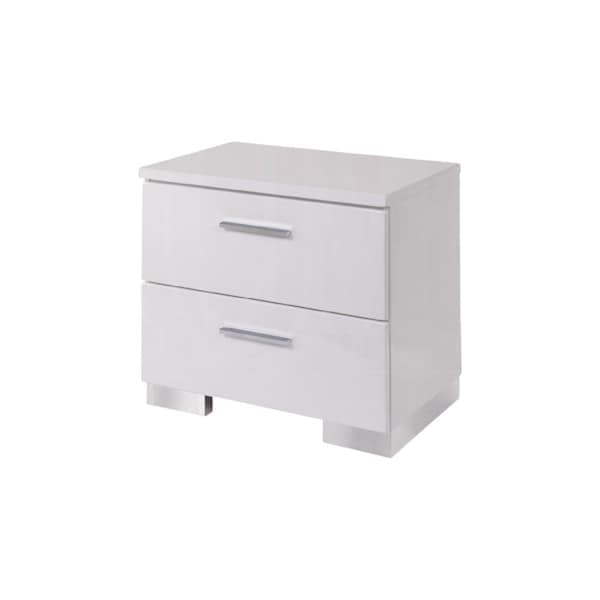 Homeroots 23" White Two Drawers Mirrored Nightstand 286602 - main