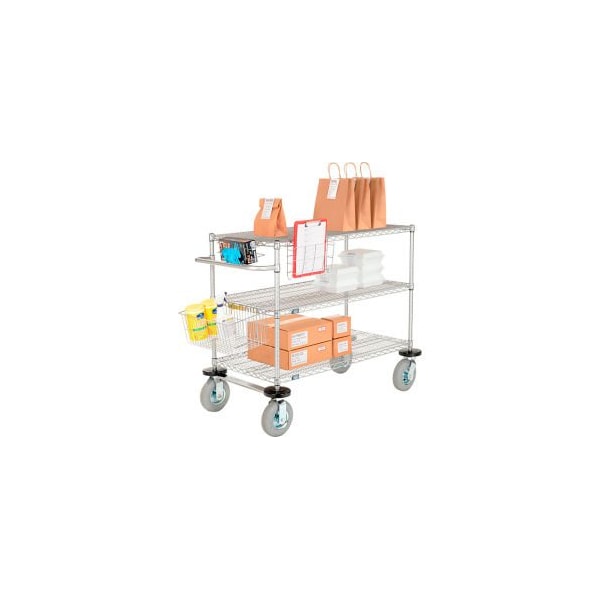 Nexel Curbside Cart, Nexelate , 60L x 18W x 43H, 3 Wire Shelves, Pneumatic Casters CS18603EPP - main