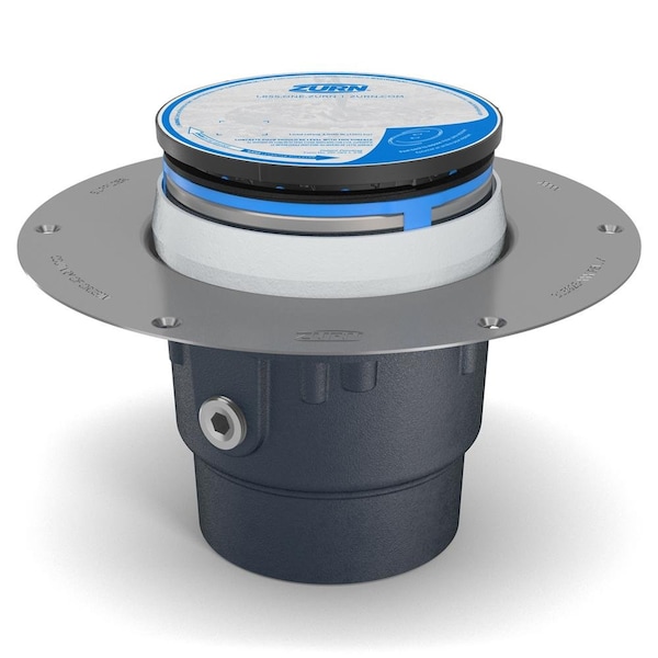 Zurn Z415-DP-EZ1 CI Floor Drain w/ 5in Rd Bronz Heel Proof Strainer P ZB415-2NL-5BZ1-DP - main