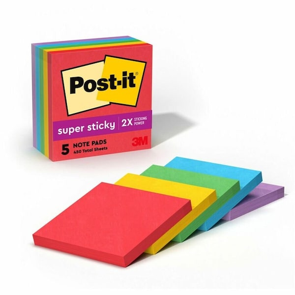 Post-It Super Sticky Notes, 3x3 In., Marrakesh, PK5 654-5SSAN - main