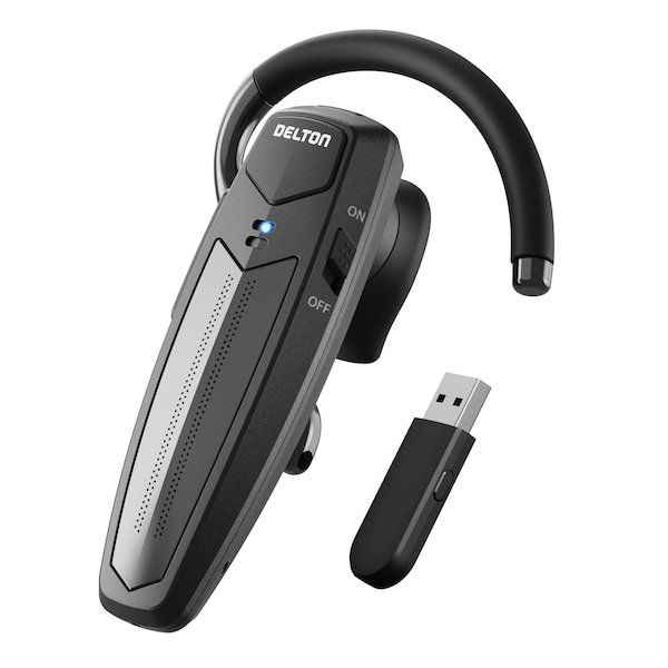 Delton Wireless Single-Ear Bluetooth Computer Headset with Mic, Black 87X - main
