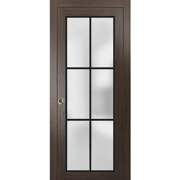 Sartodoors Sliding Pocket Door with Frosted Tempered Glass Planum 2122 32x96 Solid Core Modern Interior PLANUM2122PD-CA-32 x 96 - main