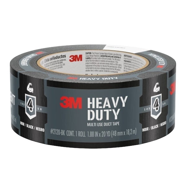 3M Duct Tape, Heavy-Duty, 20 yd L, 1.88 in W, Black 2120-BK - main