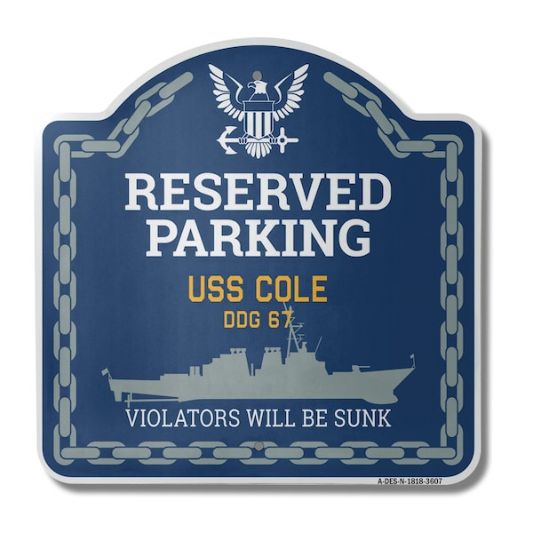 Signmission USS COLE DDG 67, 18 Inch x 18 Inch, Heavy Gauge Aluminum A-DES-N-1818-3607 - main