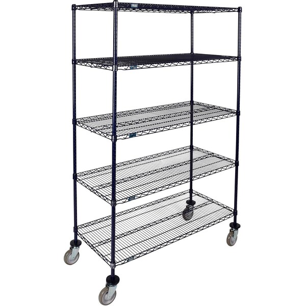 Global Industrial Nexel 5 Shelf Truck, Nexelon, 72"W x 18"D x 80"H, Polyurethane Swivel Casters B3158493 - main