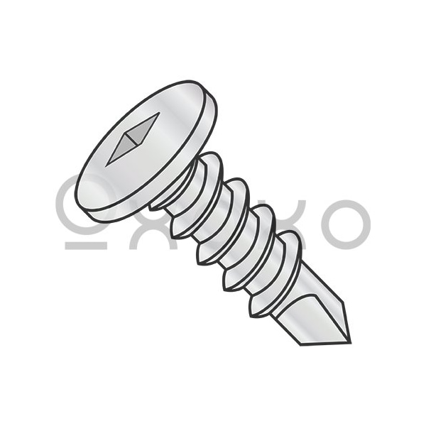 Oxoxo 1/4-14X1 Square Drive Pancake Large Head SDS #3 Point F/T High Corr 1000 Hr Salt Spray, 2000PK 622270 - main
