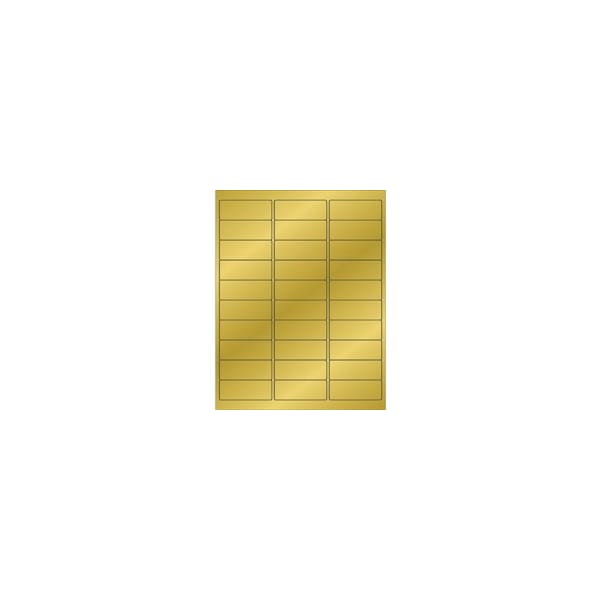 Bubblefast 2 5/8 x 1'' Gold Foil Rectangle Laser Labels-30 Labels per Sheet BFLL210GD - main