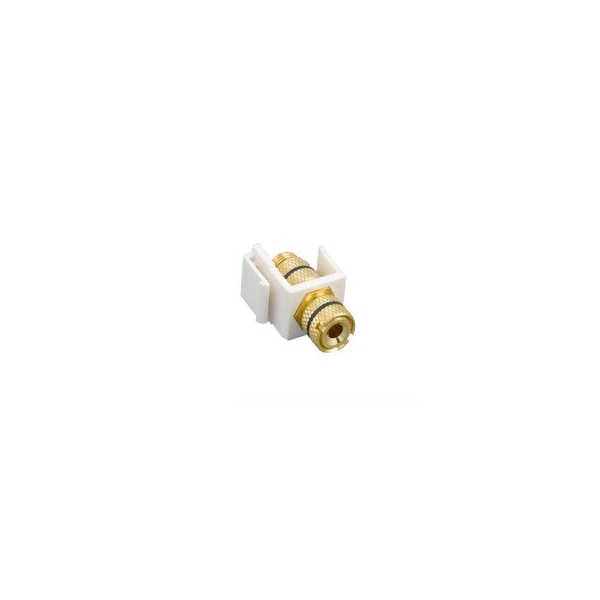 Cable Wholesale Keystone Insert, White, Black left Channel Banana Plug Binding Post, Banana Plug Female Coupler 323-120BK - main