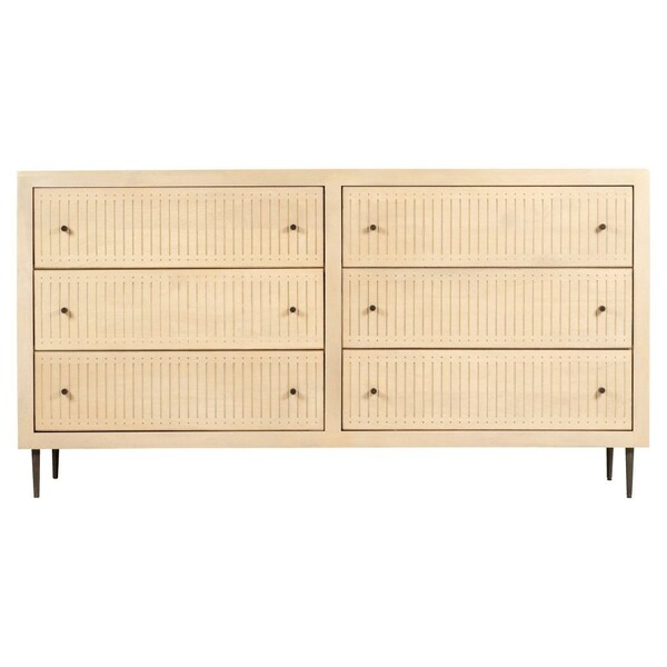 Homeroots 68" Natural Solid Wood Six Drawer Dresser 620850 - main