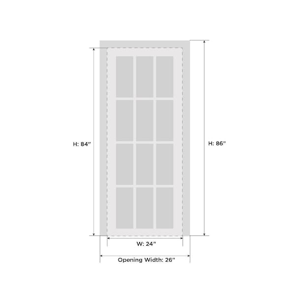 Sartodoors French Interior Door, 24" x 84", White QUADRO4115ID-WS-2484 - main