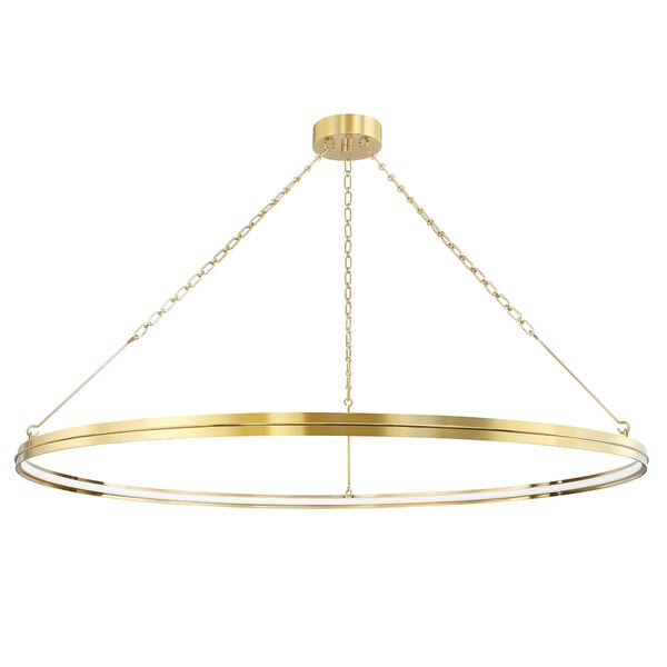 Hudson Valley Lighting Rosendale 1 Light Chandelier 56 In. Aged Brass 7156-AGB - main