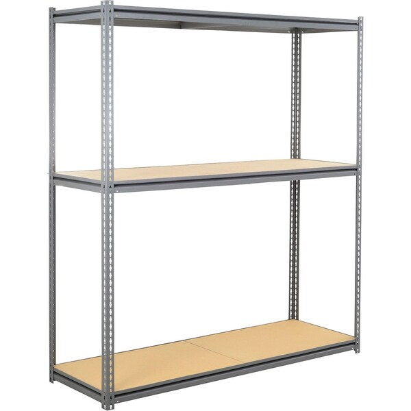 Global Industrial 3 Shelf, Standard Duty Boltless Shelving Z Beam Starter, 96Wx24Dx60H, Wood Deck B3153992 - main