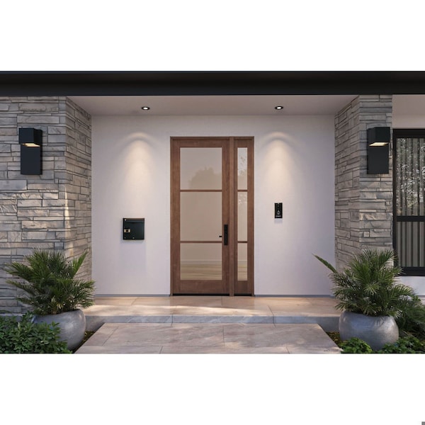 Doornmore G103, 51.5" x 98" ( 36" Door + 12" Side) Left Hand, Mahogany SDL 3 Lite Exterior Door G103-SW-3696-G103-SL_1-1_LI - main