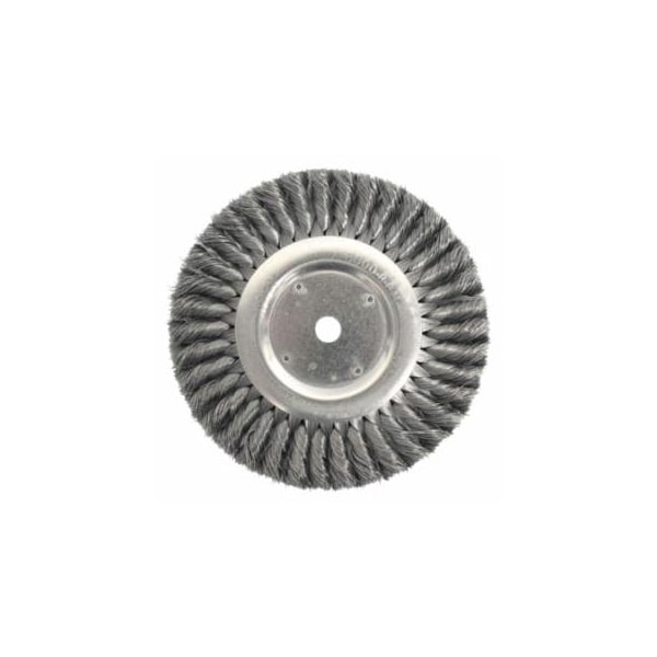 Weiler Standard Twist Knot Wire Wheel, 8 in D x 5/8 in W, .016 in Steel Wire, 6,000 rpm 804-08145 - main