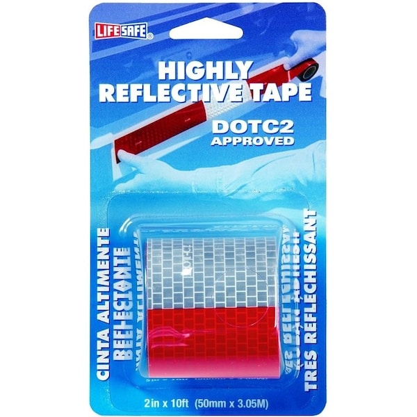 Incom Reflective Tape, 10 ft L, 2 in W, RedSilver RE2110 - main