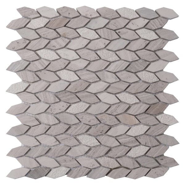 Apollo Tile Wooden Gray 12x12 Marble Polished, Etched Floor and Wall Mosaic Tile 4.92 sqft/case, 5PK APLBL8808WGA - main