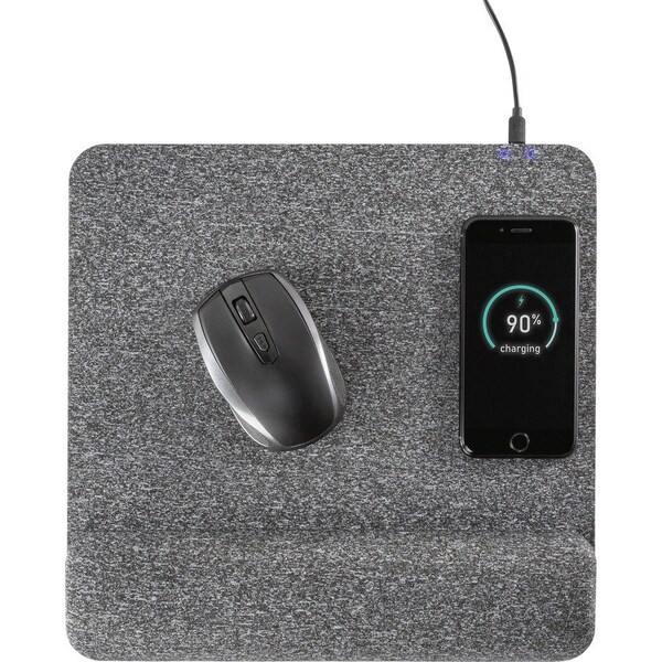 Allsop PowerTrack Plush Wireless Charging Mousepad 32304, Gray ASP32304 - main