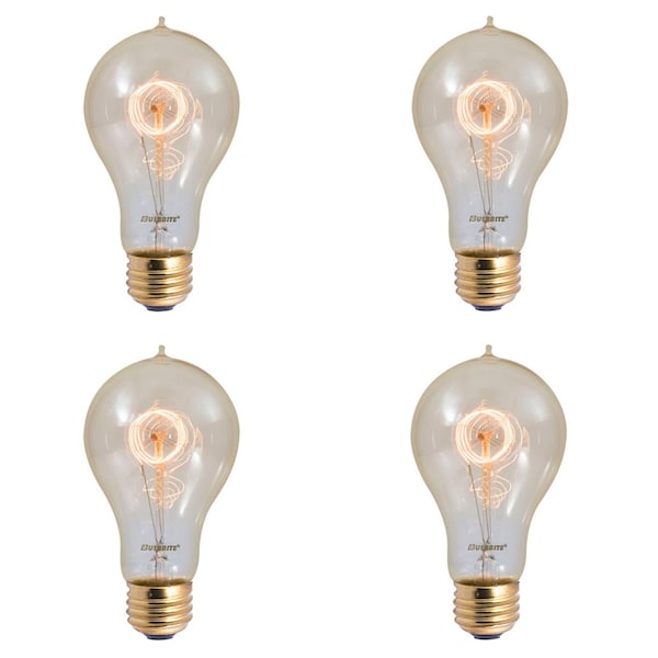 Bulbrite Incandescent A19 40 Watt Nostalgic Edison Quad Loop-style Light Bulb, Amber Glass, 4PK 861385 - main
