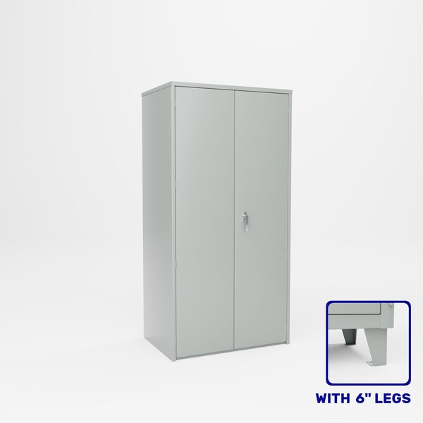 Pucel Wardrobe Locker with 3 Drawers With Legs, 36 in W x 78 in H x 24 in D, Gray WSC-3672-24-3DL - main