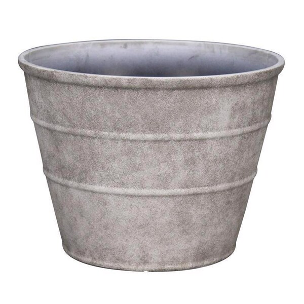 L&G 12 in. H X 16 in. D Polyresin Hamilton Planter Stone PVF5116TSI - main