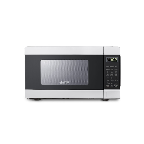 Commercial Chef 900 Watt Counter Top Microwave Oven, 0.9 Cubic Feet, White Cabinet CHM990W - main