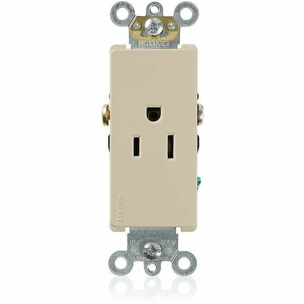 Leviton Commercial Grade Decora Receptacle, 15 Amp, 125 Volt 16241-I - main