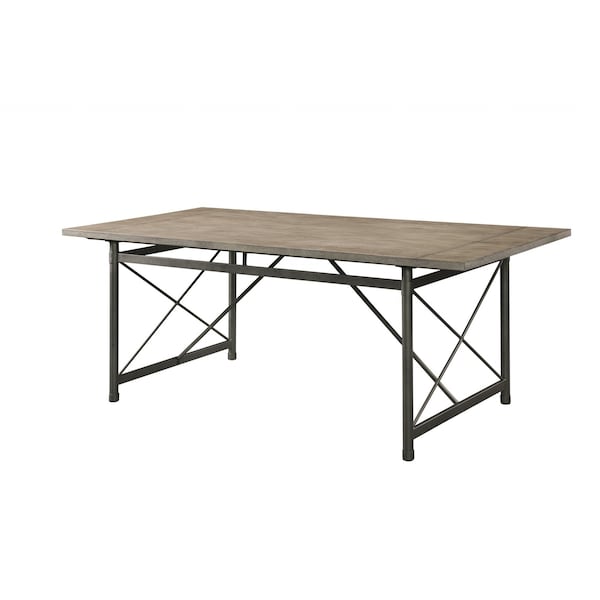 Homeroots 76" X 36" X 30" Gray Oak And Sandy Gray Dining Table 318886 - main