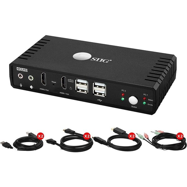 Siig AC CE-KV0911-S1 2PT 4K HDMI2.0 Dual-Head Console KVM Switch with USB2.0 CE-KV0911-S1 - main
