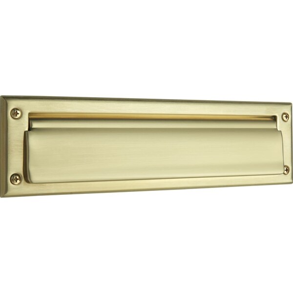 Baldwin Estate Lifetime Satin Brass Mail Slot 0012.044 - main