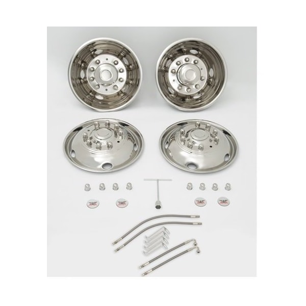 Phoenix Usa WHEEL SIMULATORS Fits 195 Inch Diameter 10 Lug Wheels Polished Stainless Steel BoltOn Set Of 2 NF20M - main