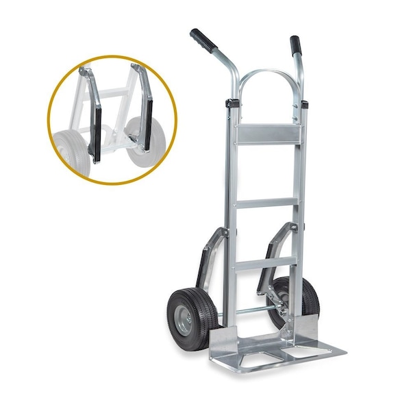 Mytee Products Aluminum Hand Truck w/ Dual Handle & Stair Climbers - 600 lbs Capacity, 10in Casters HT-AL-301 - main