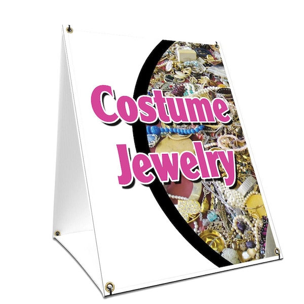 Signmission Costume Jewelry, 36 Inch x 24 Inch A-frame Yard Sign, Plastic Sign SBC-2436-Costume Jewelry - main