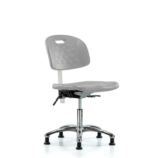 Blue Ridge Ergonomics Class 10 Polyurethane Clean Room Chair - Desk Height with Stationary Glides in Gray Polyurethane CLR-HPDHCH-CR-T0-A0-RG-GRY - main