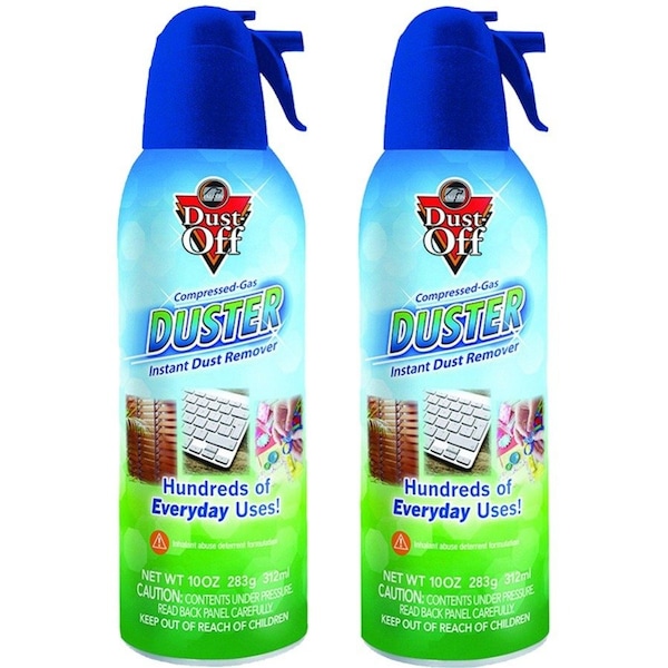 Dust-Off Air Duster - For Keyboard, Notebook, CPU - 10 fl oz - Blue - 2 Pack RET10522 - main