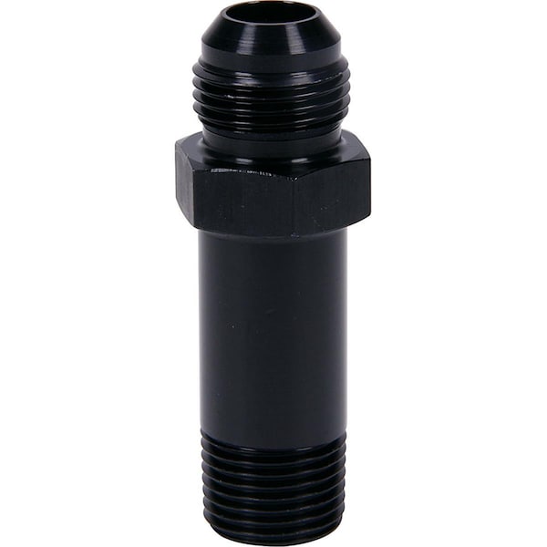 Allstar Performance 0.5 in. NPT to -10 AN x 3 in. Aluminum Oil Inlet Fitting ALL90043 - main