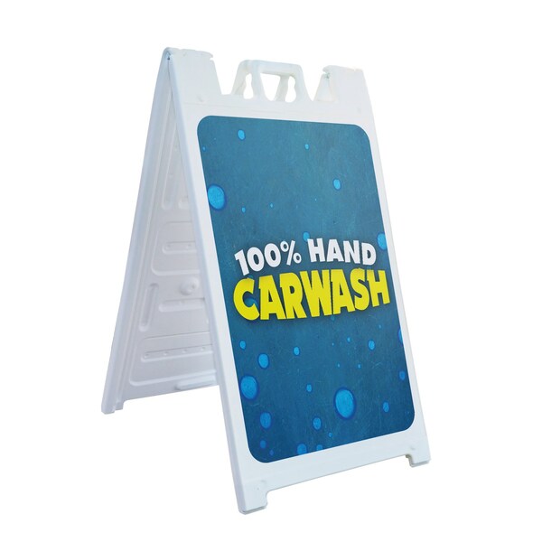 Signmission Hand Car Wash, A-Frame & 2 Decals Installed, Heavy-Duty Plastic Frame SBHD-D-2436-30387 - main