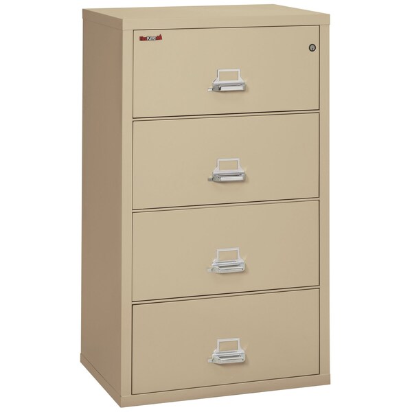 Fireking 25-3/16" W 4 Drawer Fire-Resistant Lateral File Cabinet, Parchment, Letter/Legal 4-3122-CPA - main