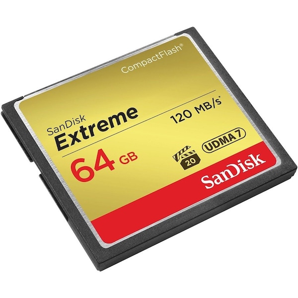 Sandisk Extreme 64 GB CompactFlash - 120 MB/s Read - 85 MB/s Write - Lifetime Warranty SDCFXS-064G-A46 - main