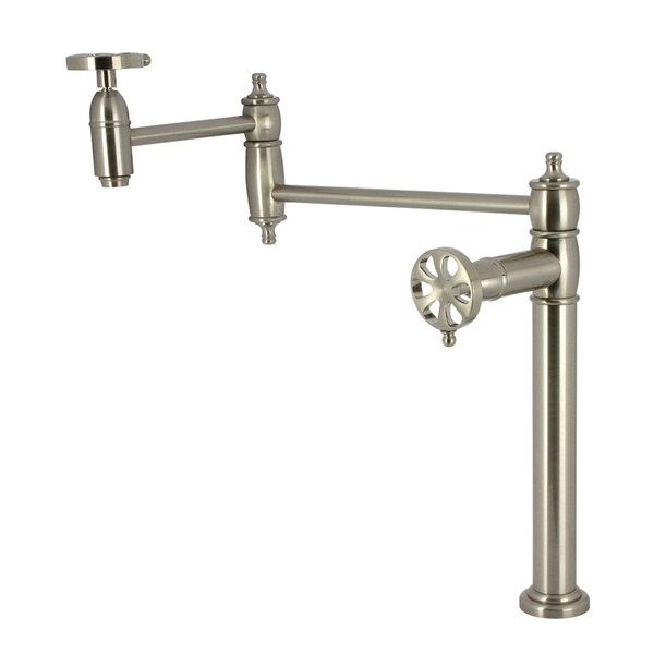 Kingston Brass Deck Mount Pot Filler Faucet, Brushed Nickel KS3708RX - main