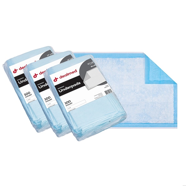 Dealmed Disposable Economy Underpads, 17 x 24, Tissue Fill, 2 Ply, 300PK 784033 - main