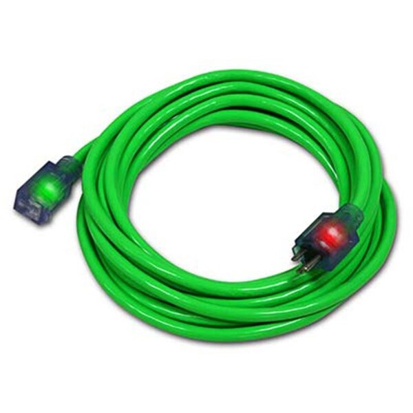 Micromicrome SJTW Extension Cord, 14 AWG, 14/3, 1 Outlets, Green, PVC, 50 ft MI3235174 - main