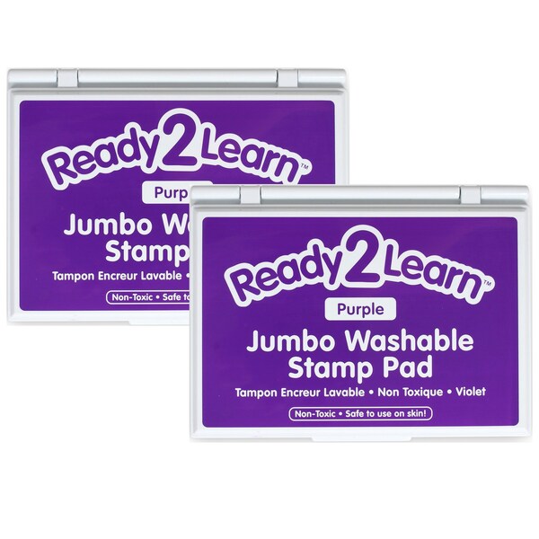 Ready 2 Learn Jumbo Washable Stamp Pad, Purple, 6.2inL x 4.1inW, 2PK CE10036 - main