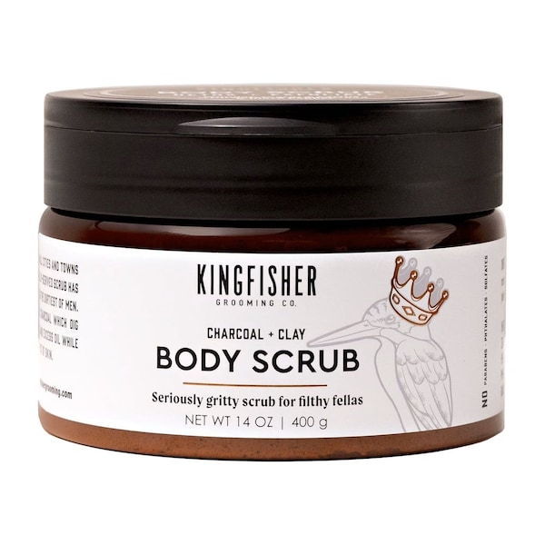 Kingfisher Grooming Co Men's Body Scrub, Charcoal and Clay, 14 oz, 2PK ST3444-WM - main