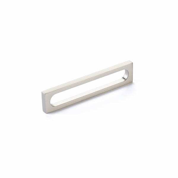 Schaub 5-3/8in Cafe Modern Oval Slot Cabinet Pull with 5in Center to Center Brushed Nickel Finish 10033-BN - main