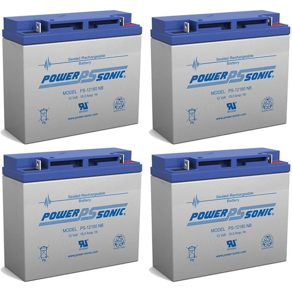 Power-Sonic PS-12180 NB 12V 18Ah AGM Rechargeable Battery, 4PK PS-12180 NB2 - main
