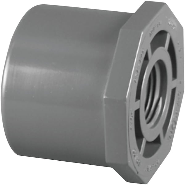 Charlotte Pipe And Foundry 1-1/2'' Spigot x 3/4'' FIP Schedule 80 Reducing PVC Bushing PVC 08108 3200HA - main
