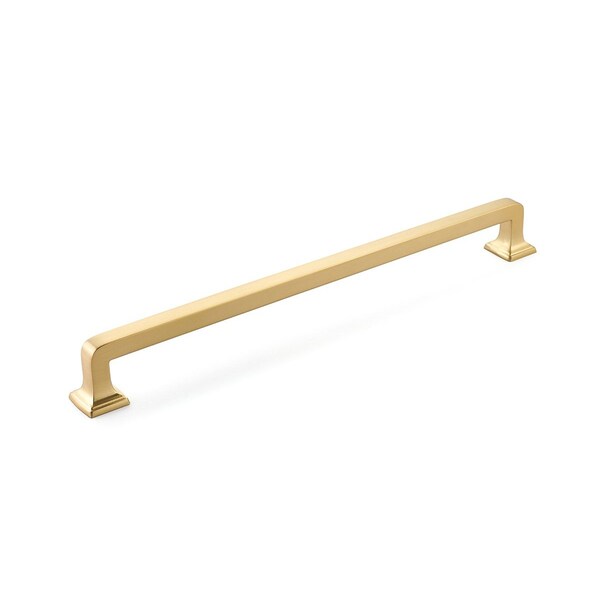 Schaub 15in Center to Center Menlo Park Appliance Pull Signature Satin Brass Finish 535-SSB - main
