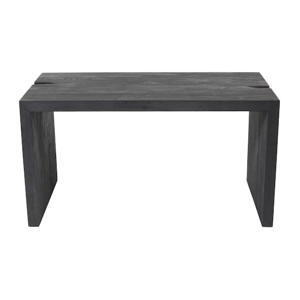 Homeroots 56" Graphite Reclaimed Wood Sled Writing Desk 608138 - main