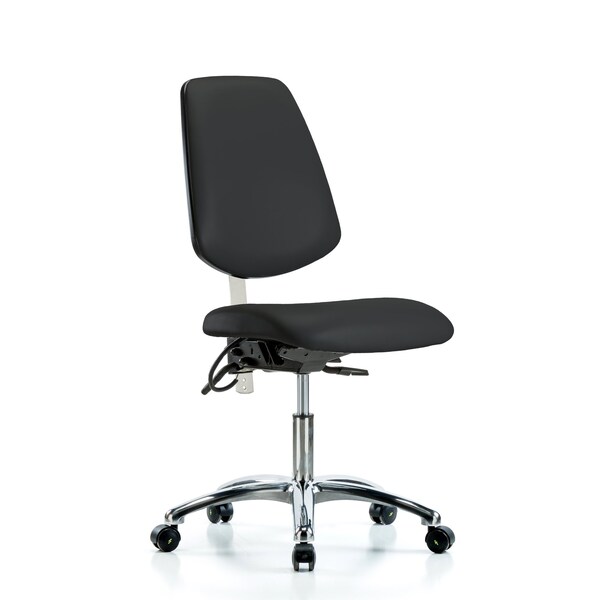 Blue Ridge Ergonomics Vin Desk Chair, Med, Bk, Blk, CL100/ESD, No Arms, 18" to 23" Height, Black BR-NECR-VDHCH-MB-CR-T0-A0-EC-ESDBLK - main